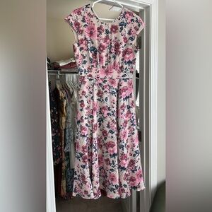 Gal Meets Glam Pink and Blue Floral Dress